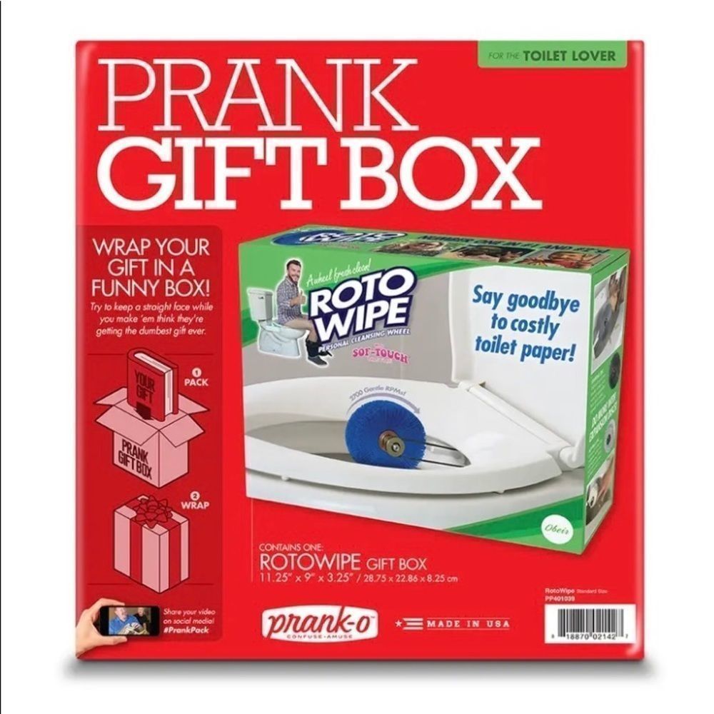 Prank Pack Funny Gag Joke Gift Box - Roto Wipe